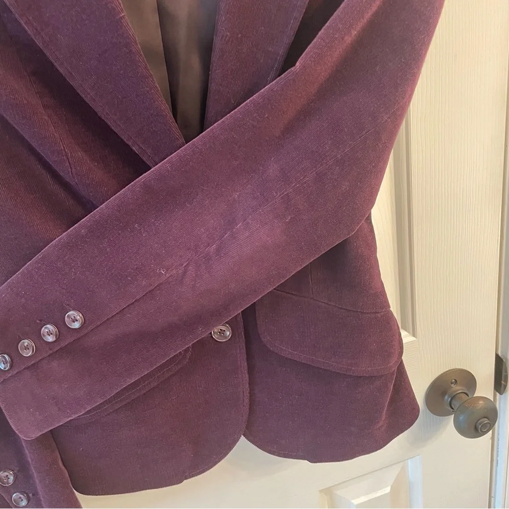 Hennes for H&M Skinny Wale Purple Corduroy Blazer Sz 4 - Picture 6 of 10